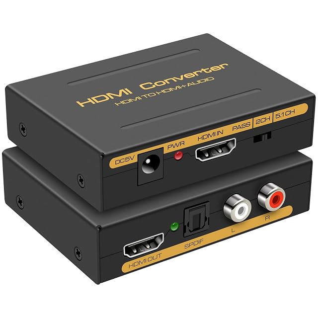 Extracteur audio HDMI VEDINDUST avec sorties optique et RCA