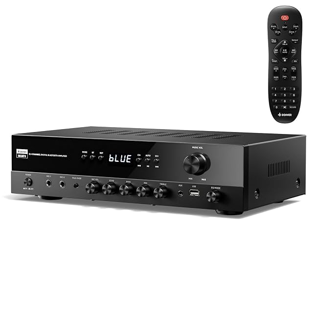 Amplificateur Donner 5.1 canaux avec Bluetooth et entrées micro