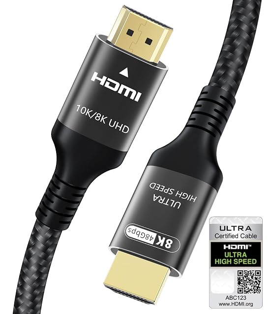 Câble HDMI Ultra High Speed certifié tressé Adauxter, 2 mètres