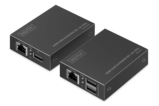 Émetteur et récepteur du prolongateur HDMI KVM DIGITUS DS-55357