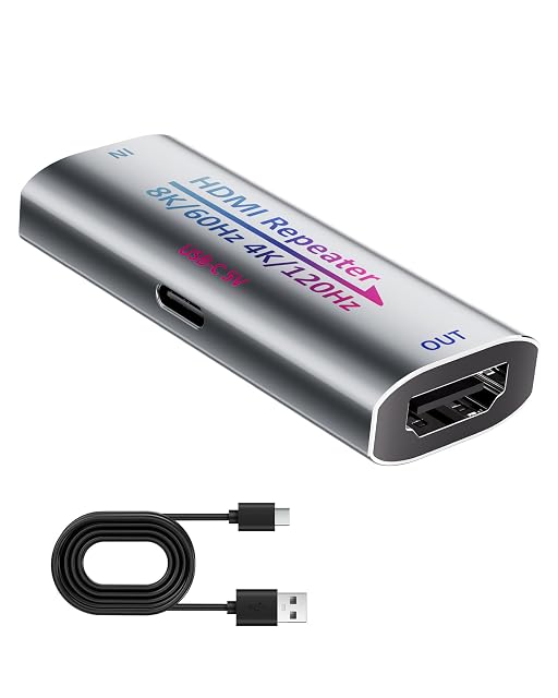 Répéteur amplificateur HDMI 2.1 actif KUYIA avec alimentation USB-C