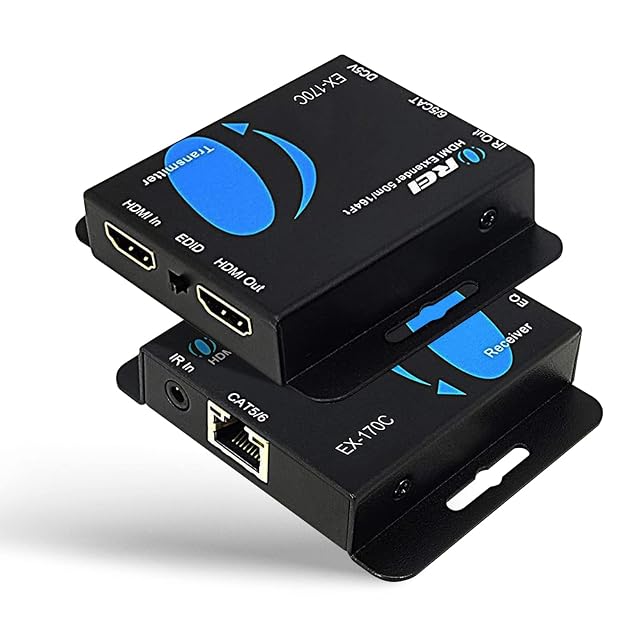 Prolongateur HDMI sur Ethernet OREI EX-170C avec câbles infrarouges