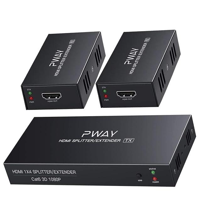 Répartiteur-prolongateur HDMI PWAY PW-HTS0102 sur câble réseau