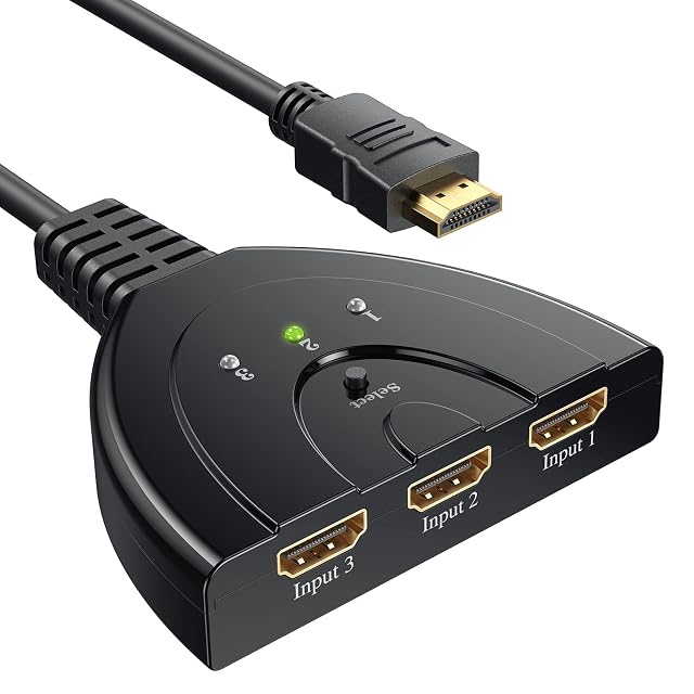 Commutateur HDMI GANA 3 entrées 1 sortie, de la taille d’une carte bancaire