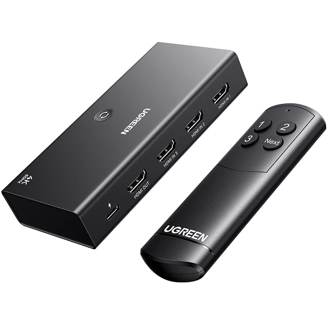 Commutateur HDMI UGREEN 3 entrées 1 sortie avec télécommande infrarouge