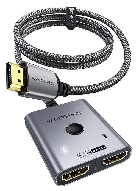 Commutateur HDMI bidirectionnel WARRKY avec câble tressé
