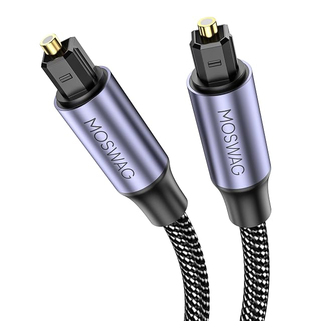 Câble audio numérique optique Toslink tressé MOSWAG, 1 mètre