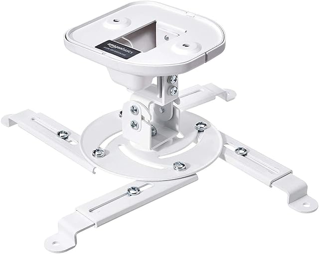 Support plafond et mur inclinable pour vidéoprojecteur Amazon Basics en blanc
