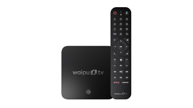 Appareil de diffusion 4K waipu.tv Box avec télécommande rétroéclairée
