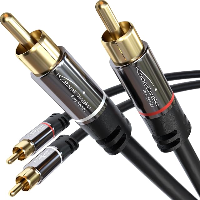 Câble RCA stéréo à double blindage pour caisson KabelDirekt