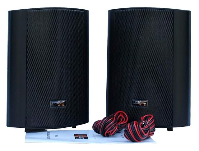 Enceintes murales passives résistantes aux intempéries Elektron, la paire, en noir